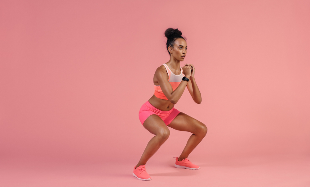 Bodyweight squat exercise