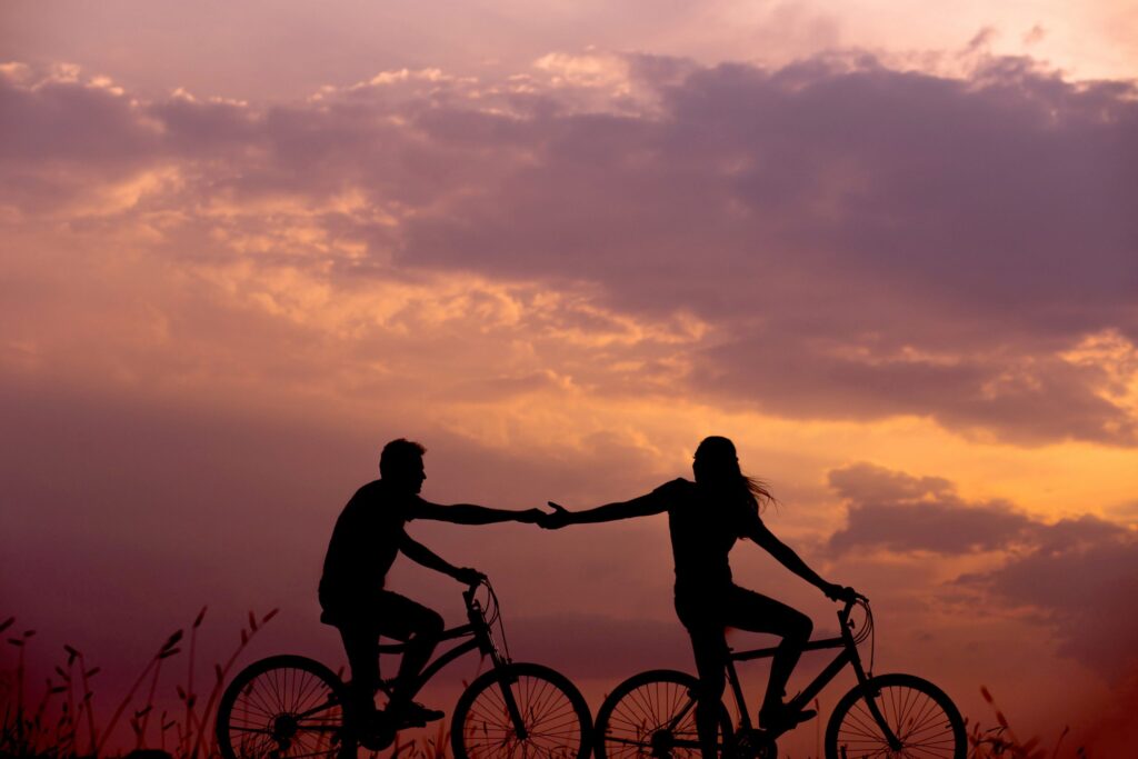 Couple enjoying a fun activity together