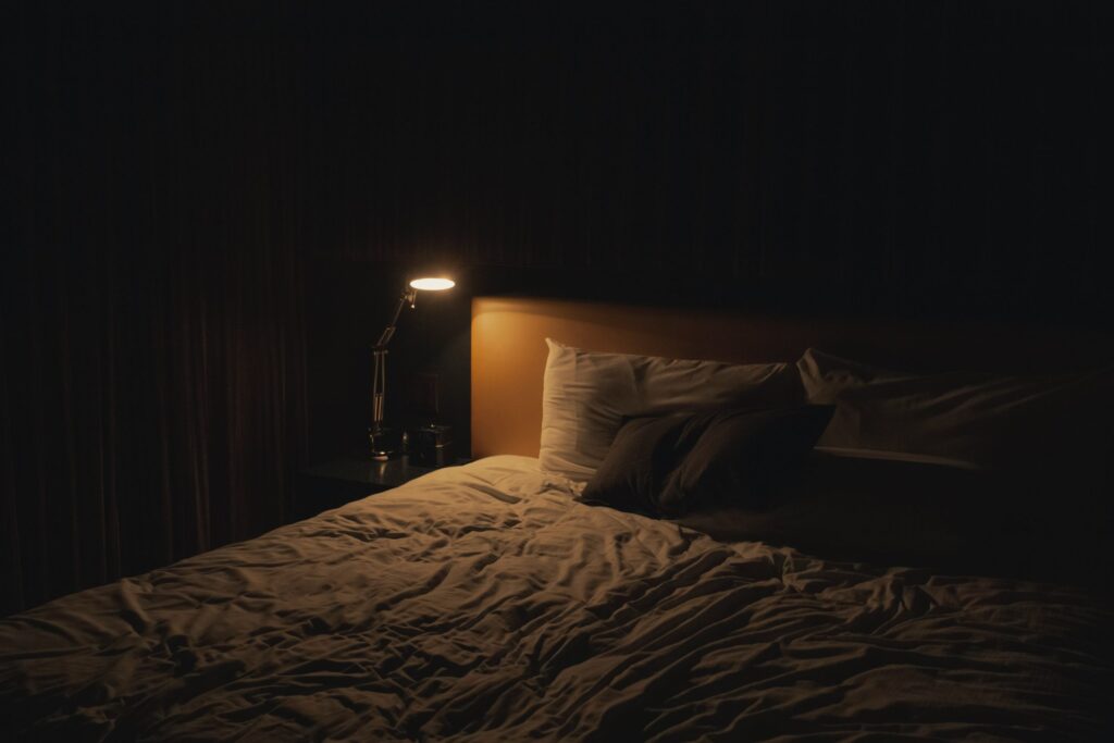 A cool, dark and quiet bedroom set up for good sleep