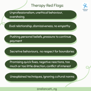 red flags in therapy